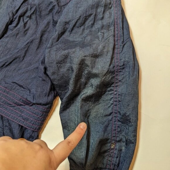 Vintage 80s Nuage Multicolour Navy Yellow Pink  Wind Breaker Jacket Size 44 3XL - Picture 14 of 16